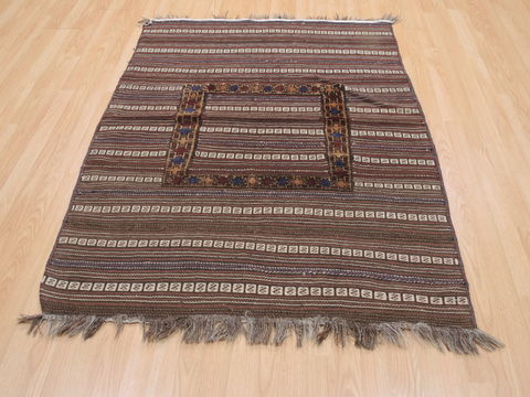 Kilim Brown Flat Woven 41 X 52 Area Rug 100-110676 Image 1