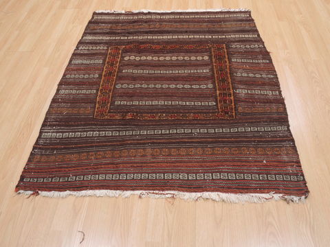 Kilim Brown Flat Woven 43 X 49 Area Rug 100-110678 Image 1
