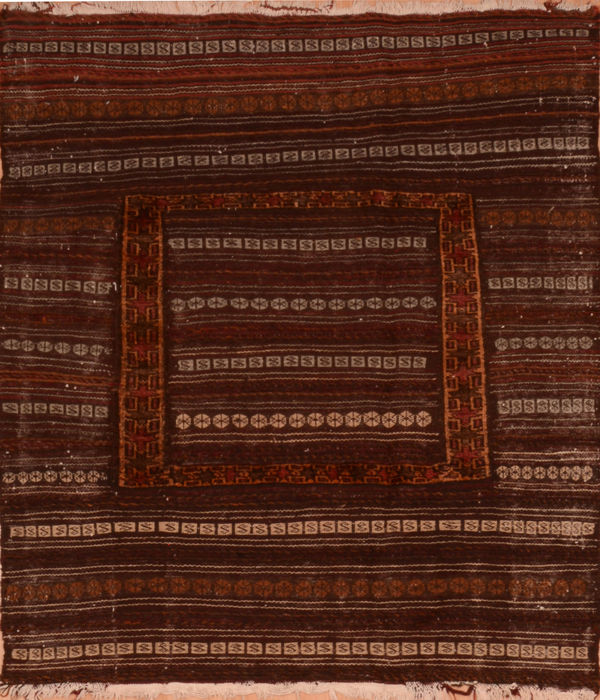 Kilim Brown Flat Woven 43 X 49 Area Rug 100-110678 Image 0
