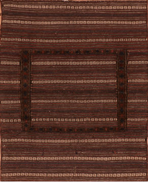 Afghan Kilim Brown Rectangle 3x5 ft Wool Carpet 110683