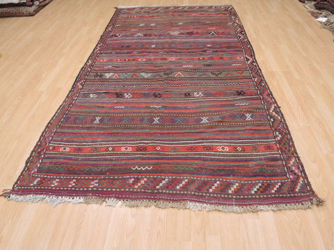 Kilim Red Runner Flat Woven 51 X 100 Area Rug 100-110688 Image 1