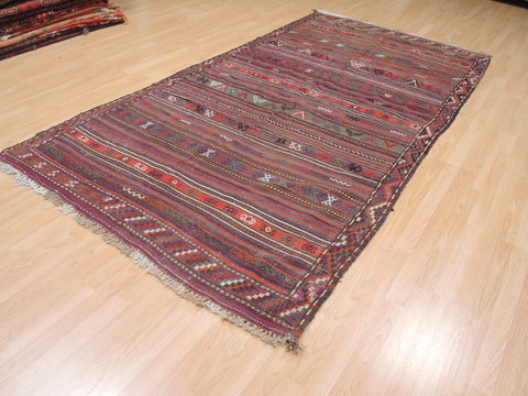 Kilim Red Runner Flat Woven 51 X 100 Area Rug 100-110688 Image 2