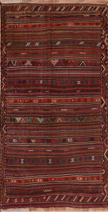 Kilim Red Runner Flat Woven 51 X 100 Area Rug 100-110688 Image 0