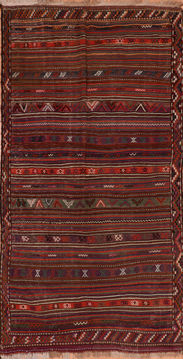 Kilim Red Runner Flat Woven 5'1" X 10'0"  Area Rug 100-110688