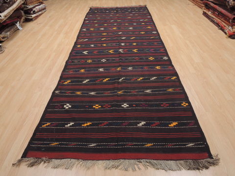 Kilim Blue Runner Flat Woven 44 X 135 Area Rug 100-110689 Image 1