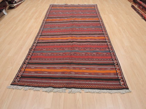 Kilim Red Runner Flat Woven 45 X 100 Area Rug 100-110696 Image 1