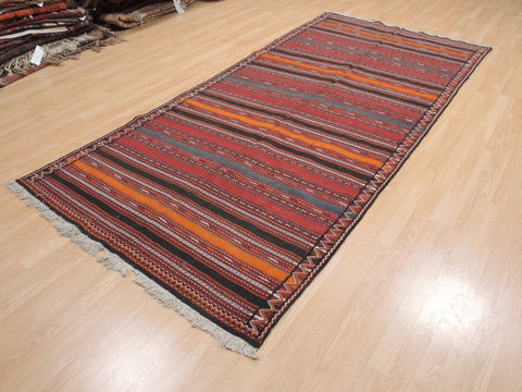 Kilim Red Runner Flat Woven 45 X 100 Area Rug 100-110696 Image 2