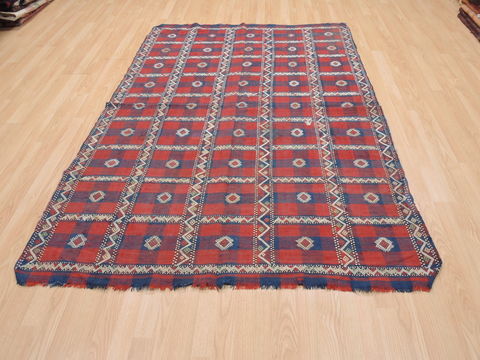 Kilim Blue Flat Woven 51 X 74 Area Rug 100-110701 Image 3