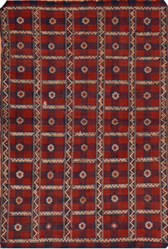 Afghan Kilim Blue Rectangle 5x7 ft Wool Carpet 110701