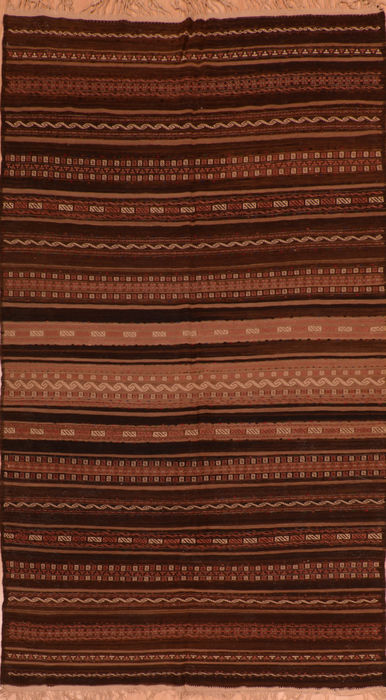 Kilim Brown Flat Woven 56 X 100 Area Rug 100-110704 Image 0