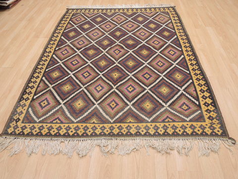 Kilim Brown Flat Woven 50 X 66 Area Rug 100-110705 Image 1