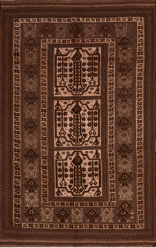 Kilim Brown Flat Woven 5'7" X 9'2"  Area Rug 100-110706