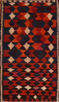 Kilim Red Runner Flat Woven 5'2" X 10'0"  Area Rug 100-110707