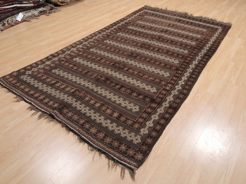 Kilim Brown Flat Woven 410 X 90 Area Rug 100-110708 Image 2