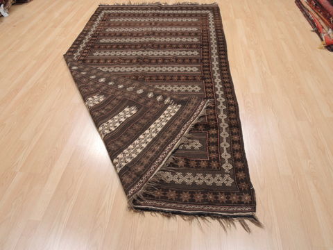 Kilim Brown Flat Woven 410 X 90 Area Rug 100-110708 Image 5