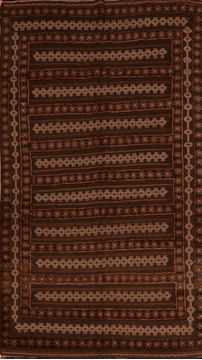 Kilim Brown Flat Woven 4'10" X 9'0"  Area Rug 100-110708