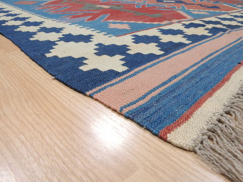 Kilim Blue Flat Woven 64 X 84 Area Rug 100-110710 Image 4