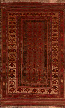Kilim Red Flat Woven 5'4" X 8'10"  Area Rug 100-110713