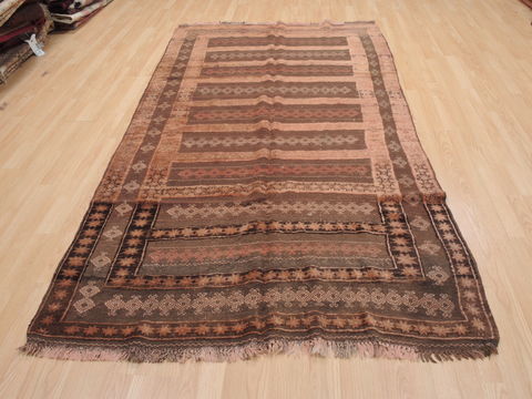 Kilim Brown Flat Woven 411 X 90 Area Rug 100-110714 Image 1