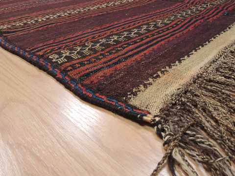 Kilim Brown Runner Flat Woven 311 X 105 Area Rug 100-110716 Image 4