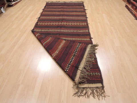 Kilim Brown Runner Flat Woven 311 X 105 Area Rug 100-110716 Image 6