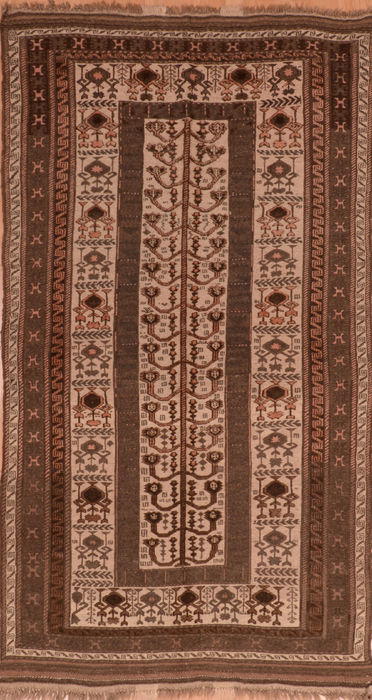 Kilim Brown Flat Woven 47 X 90 Area Rug 100-110721 Image 0