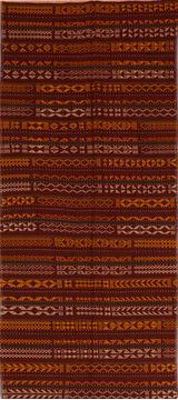 Kilim Red Runner Flat Woven 4'3" X 9'11"  Area Rug 100-110723