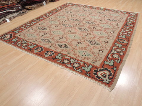 Kilim Beige Flat Woven 84 X 95 Area Rug 100-110727 Image 2