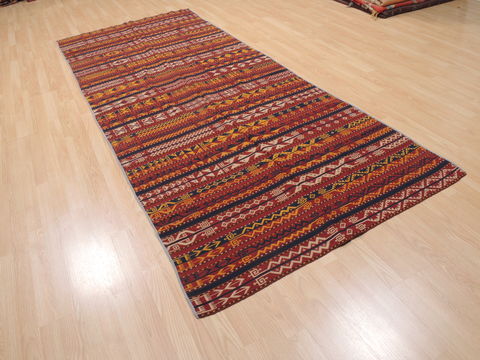 Kilim Red Runner Flat Woven 53 X 106 Area Rug 100-110730 Image 7