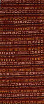 Armenian Kilim Red Runner 10 to 12 ft Wool Carpet 110730