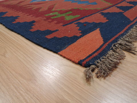 Kilim Blue Flat Woven 51 X 66 Area Rug 100-110731 Image 5