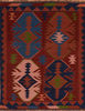 Kilim Blue Flat Woven 51 X 66 Area Rug 100-110731 Thumb 0