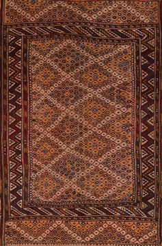 Afghan Kilim Red Rectangle 5x8 ft Wool Carpet 110734
