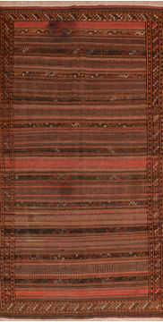 Afghan Kilim Red Runner 10 to 12 ft Wool Carpet 110735