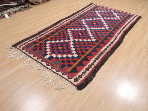 Kilim Red Runner Flat Woven 45 X 89 Area Rug 100-110736 Image 1