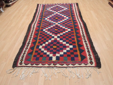 Kilim Red Runner Flat Woven 45 X 89 Area Rug 100-110736 Image 6