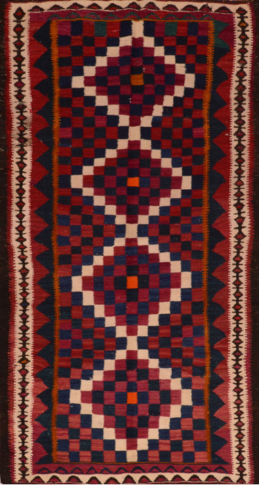 Kilim Red Runner Flat Woven 45 X 89 Area Rug 100-110736 Image 0