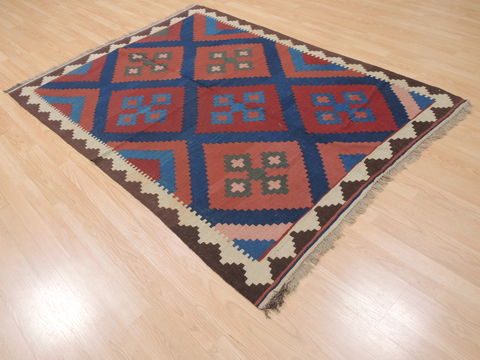 Kilim Blue Flat Woven 50 X 69 Area Rug 100-110737 Image 2