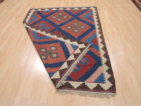 Kilim Blue Flat Woven 50 X 69 Area Rug 100-110737 Image 4