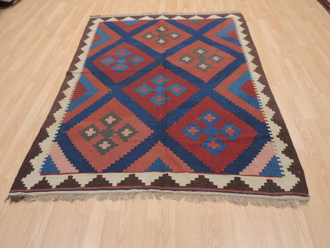 Kilim Blue Flat Woven 50 X 69 Area Rug 100-110737 Image 6