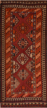 Afghan Kilim Red Runner 10 to 12 ft Wool Carpet 110740