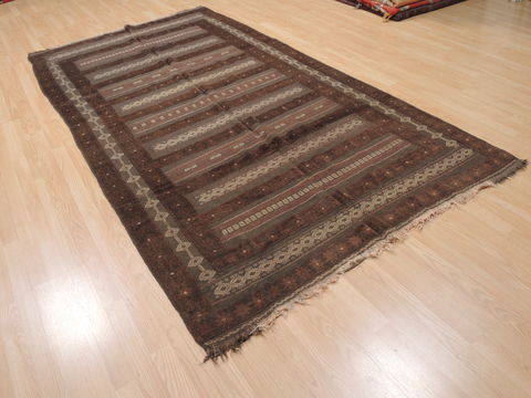 Kilim Brown Runner Flat Woven 51 X 99 Area Rug 100-110746 Image 3