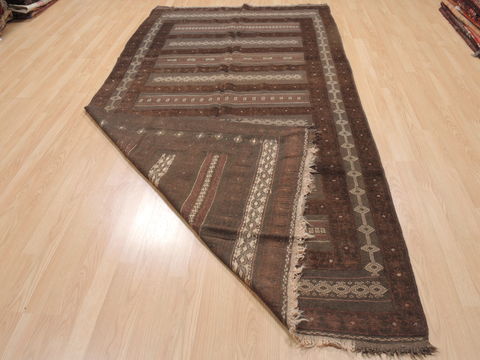 Kilim Brown Runner Flat Woven 51 X 99 Area Rug 100-110746 Image 5