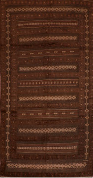 Kilim Brown Runner Flat Woven 5'1" X 9'9"  Area Rug 100-110746