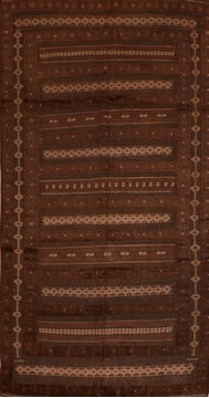 Kilim Brown Runner Flat Woven 5'1" X 9'9"  Area Rug 100-110746