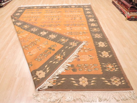 Kilim Brown Flat Woven 710 X 911 Area Rug 100-110747 Image 6