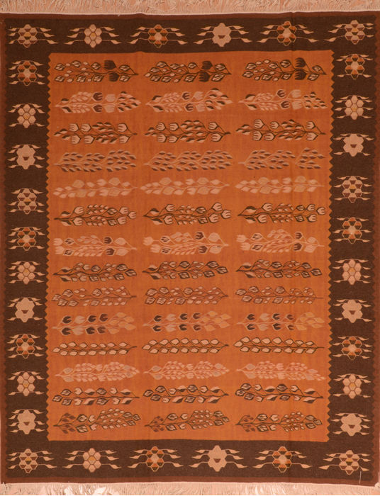 Kilim Brown Flat Woven 710 X 911 Area Rug 100-110747 Image 0