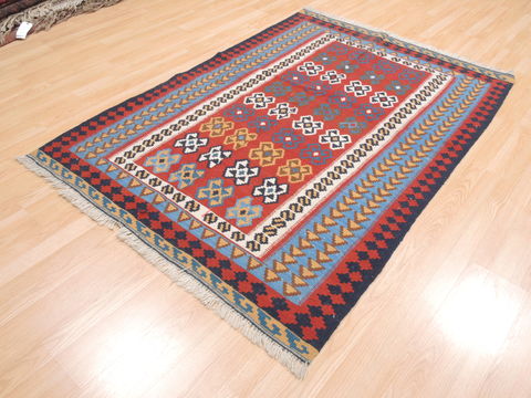 Kilim Blue Flat Woven 46 X 66 Area Rug 100-110749 Image 2