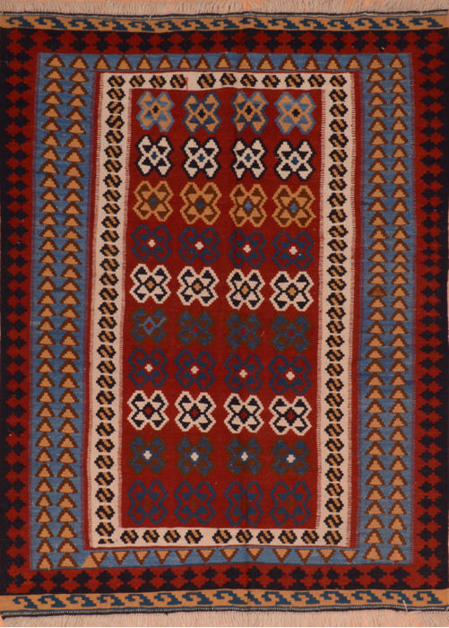 Kilim Blue Flat Woven 46 X 66 Area Rug 100-110749 Image 0
