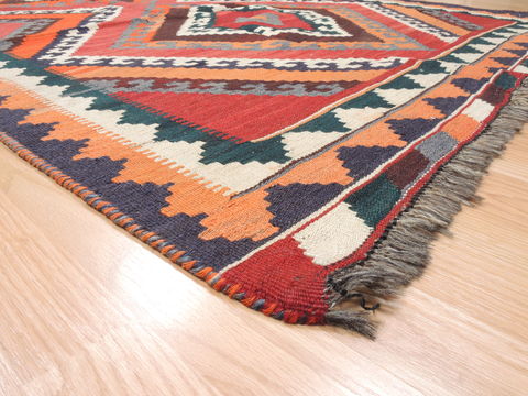 Kilim Red Runner Flat Woven 410 X 911 Area Rug 100-110751 Image 4
